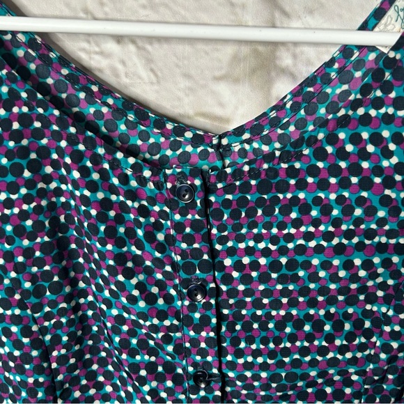 Freebird Polka Dot Dress Purple Blue Size Medium - Picture 3 of 4